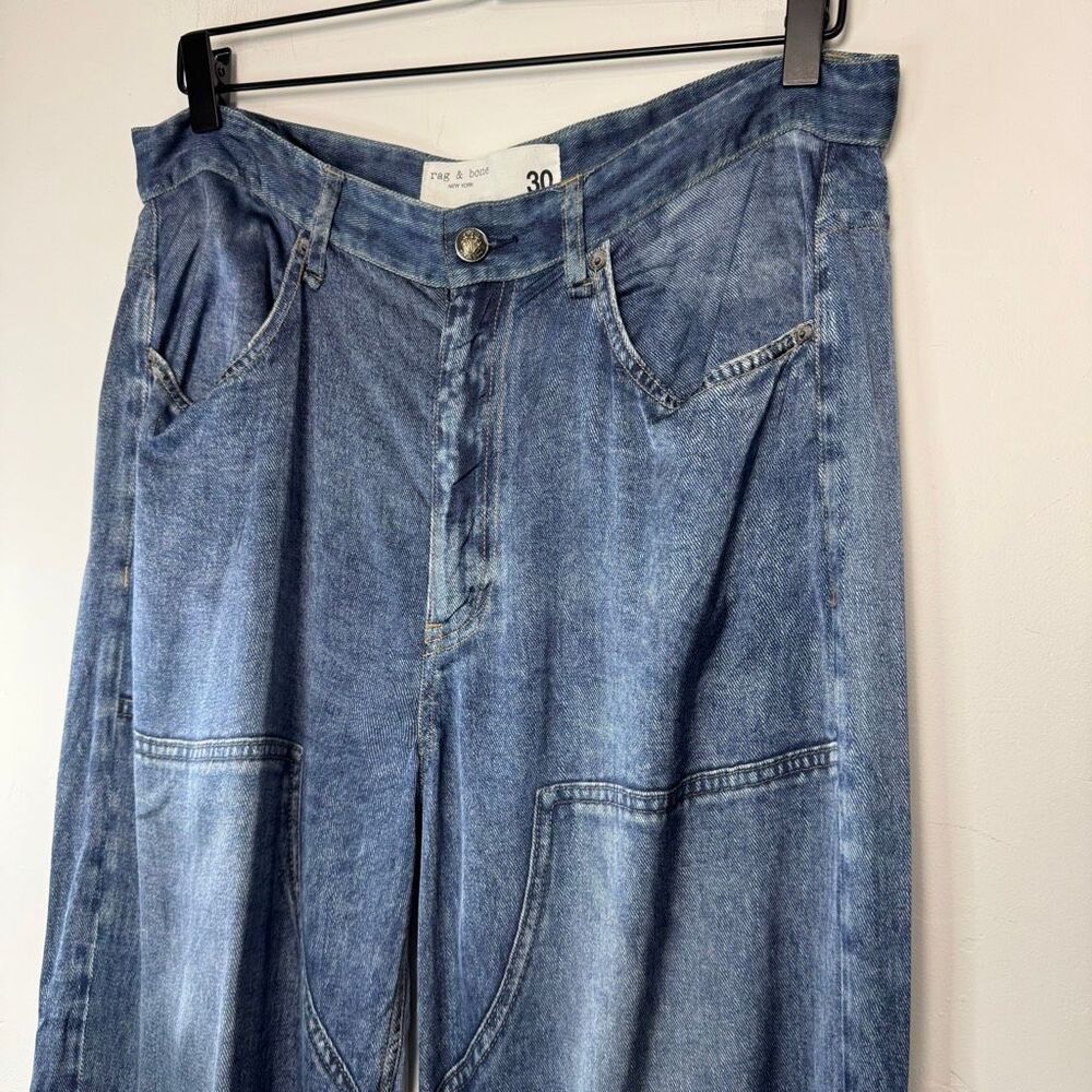 Rag & Bone Miramar Satin Logan Mid Rise Carpenter Jeans 30 - Picture 5 of 9